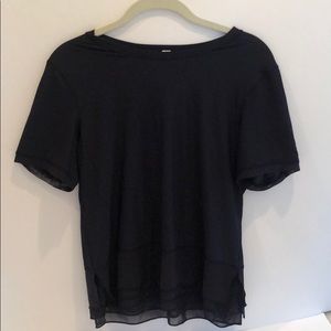 Lululemon navy blue SS  shirt with mesh detail